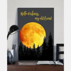 Moon Forest Canvas Prints Hello Darkness My Old Friend Vintage Wall Art Gifts Vintage Home Wall Decor Canvas