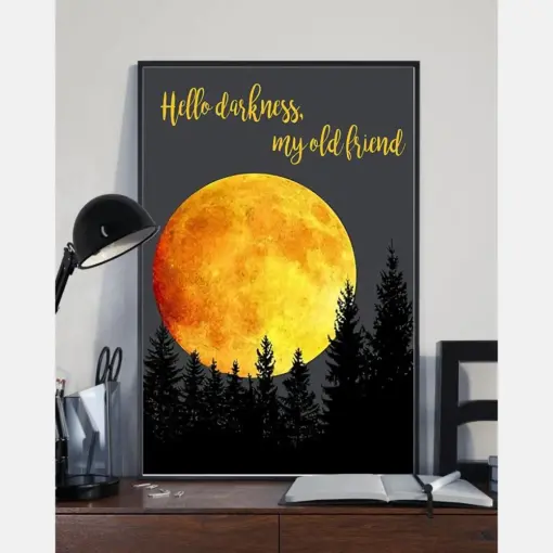 Moon Forest Canvas Prints Hello Darkness My Old Friend Vintage Wall Art Gifts Vintage Home Wall Decor Canvas