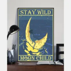 Moon Girl Canvas Prints Stay Wild Moon Child Vintage Wall Art Gifts Vintage Home Wall Decor Canvas