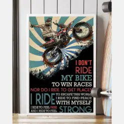 Motocross Canvas Prints I Don'T Ride My Bike To Win Races Vintage Wall Art Gifts Vintage Home Wall Decor Canvas