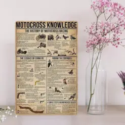 Motocross Knowledge Vintage Poster Knowledge Poster Motorcycle Rider Art Print Motocross Wall Art Gift For Rider Home Art Wall Decor