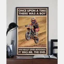 Motocross Loves Poster Once Upon A Time Vintage Room Home Decor Wall Art Gifts Idea