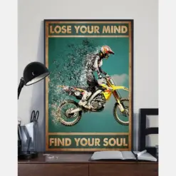 Motocross Poster Lose My Mind And Find My Soul Vintage Room Home Decor Wall Art Gifts Idea