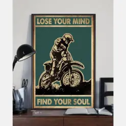 Motorbike Poster Lose My Mind And Find My Soul Vintage Room Home Decor Wall Art Gifts Idea