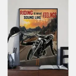 Motorcycle Biker Canvas Prints Riding Is What Feelings Sound Like Vintage Wall Art Gifts Vintage Home Wall Decor Canvas