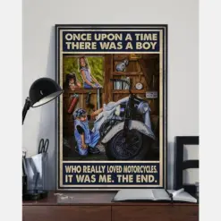 Motorcycle Loves Canvas Prints Once Upon A Time Vintage Wall Art Gifts Vintage Home Wall Decor Canvas