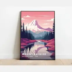 Mount Rainier Art Print | National Park Decor | Scenic Landscape Wall Art | Nature Lover Gift | Drinkable Home Accent | Washington Vista