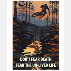 Mountain Biking Canvas Prints Don'T Fear Death Fear The Un-Lived Live Vintage Wall Art Gifts Vintage Home Wall Decor Canvas