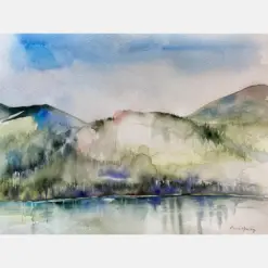 Mountain Lake - Watercolor - Framed Original Painting - Rainbow Lake In The Collegiate Peaks Near Buena Vista Colorado