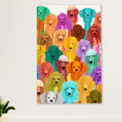 Multi Dog Art Dog Canvas Wall Art Prints | Home Décor Gift For Poodle Puppies Lover