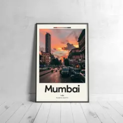 Mumbai Poster - Oil Painting Technique | Asian Wall Art | & Printed Travel Prints | Animalistic Home Decor