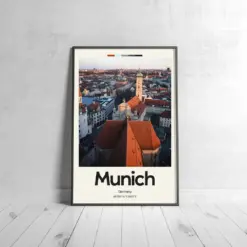 Munich Poster - Oil Painting Technique | European Wall Art | & Printed Travel Prints | Animalistic Home Decor