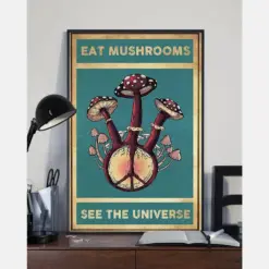 Mushroom Canvas Prints Eat Mushroom See The Universe Vintage Wall Art Gifts Vintage Home Wall Decor Canvas