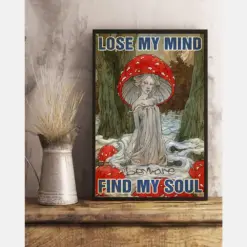 Mushroom Canvas Prints Lose My Mind And Find My Soul Vintage Wall Art Gifts Vintage Home Wall Decor Canvas