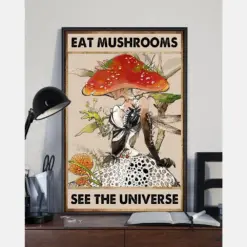 Mushroom Dragonfly Girl Canvas Prints Eat Mushrooms See The Universe Vintage Wall Art Gifts Vintage Home Wall Decor Canvas