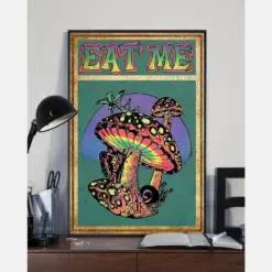 Mushroom Eat Me Poster Vintage Room Home Decor Wall Art Gifts Idea - Funny Home Decor