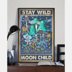 Mushroom Poster Stay Wild Moon Child Vintage Room Home Decor Wall Art Gifts Idea