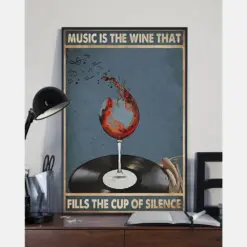 Music And Wine Poster Print | Vintage Room Wall Art Gifts Idea - Music Is The Wine Fills The Cup