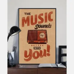 Music Loves Canvas Prints Music Sounds Better With You Vintage Wall Art Gifts Vintage Home Wall Decor Canvas