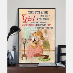 Music Teacher And Loved Cats Canvas Prints Once Upon A Time There Was A Girl Vintage Wall Art Gifts Vintage Home Wall Decor Canvas