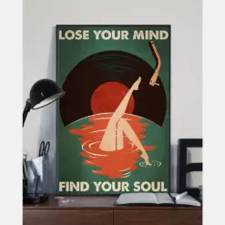 Music Vinyl Record Canvas Prints Lose Your Mind Find Your Soul Vintage Wall Art Gifts Vintage Home Wall Decor Canvas