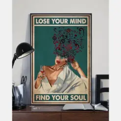 Music Wine Loves Lose Your Mind Find Your Soul Canvas Prints Retro Wall Art Gifts Vintage Home Wall Decor Canvas