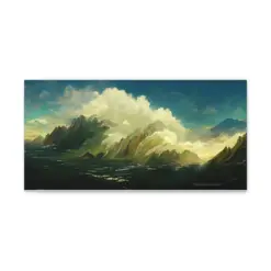 Mysterious Mountain Landscape On Canvas Gallery Wrap For Inspiring Interior Wall Art Decor