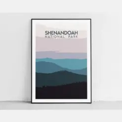 National Park Travel Poster - Ups Home Decor - Vintage Style Art Print - Valley Virginia Decor