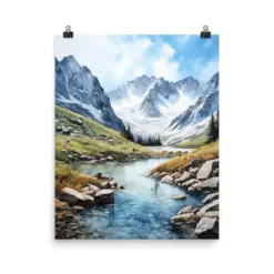 National Park Watercolor Print | Canada Travel Gift | Canadian Rockies | Mountain Landscape Decor | British Columbia Wall Art