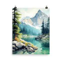 National Park Watercolor Print | Slovenian Gift | Slovenian Home | Julian Alps | Alpine Landscape | Hiking Trails | Balkan Mountain