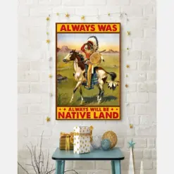 Native American Canvas Prints Always Will Be Native Land Vintage Wall Art Gifts Vintage Home Wall Decor Canvas