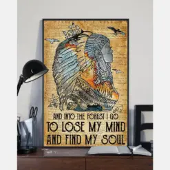 Native American Girl Poster Lose My Mind And Find My Soul Vintage Room Home Decor Wall Art Gifts Idea