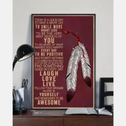 Native American Indians Pride Canvas Prints Every Day Laugh Love Live Wall Art Gifts Vintage Home Wall Decor Canvas