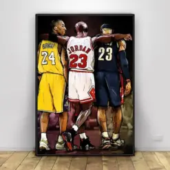 Nba Famous Basketball Player Super Star Portrait Wall Art Canvas Painting Posters And Prints Kobe Bryant Lebron James Michael Jordan Poster