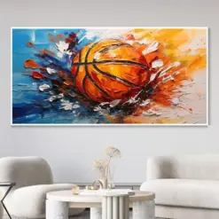 Nba Large Basketball Sports Wall Art Fashion Boho Landscape Wall Art Hand Canvas Oil Painting Sports Competition Art Birthday Gift