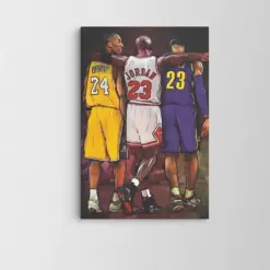 Nba Wall Art / Michael Jordan / Lebron James / Basketball Canvas / Kobe Bryant / Large Wall Art / Popular Art Decor / Trend Wall Art