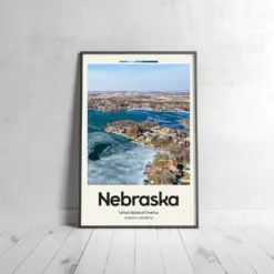 Nebraska Poster - Oil Painting Technique | United States Wall Art | & Printed Travel Prints | Animalistic Home Decor