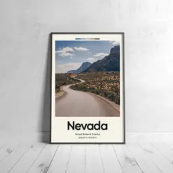 Nevada Poster - Oil Painting Technique | United States Wall Art | & Printed Travel Prints | Animalistic Home Decor