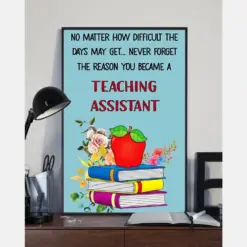 Never Forget The Reason You Became A Teaching Assistant Canvas Prints Vintage Wall Art Gifts Vintage Home Wall Decor Canvas