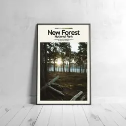 New Forest Poster - Oil Painting Technique | Uk National Park Wall Art | & Printed Travel Prints | Animalistic Home Decor