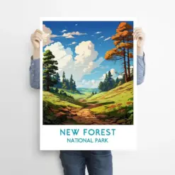 New Forest Travel Print Wall Art New Forest Wall Hanging Home Decor New Forest Gift Art Lovers National Park Art Poster