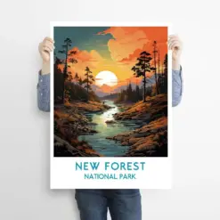 New Forest Travel Print Wall Art New Forest Wall Hanging Home Decor New Forest Gift Art Lovers National Park Art Poster Travel Art