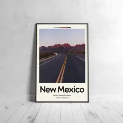 New Mexico Poster - Oil Painting Technique | United States Wall Art | & Printed Travel Prints | Animalistic Home Decor