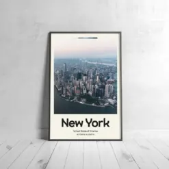 New York State Poster - Oil Painting Technique | United States Wall Art | & Printed Travel Prints | Animalistic Home Decor