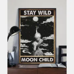 Nightly Girl Poster Stay Wild Moon Child Vintage Room Home Decor Wall Art Gifts Idea