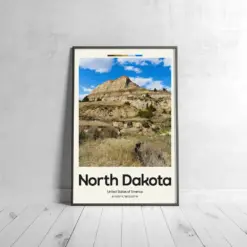 North Dakota Poster - Oil Painting Technique | United States Wall Art | & Printed Travel Prints | Animalistic Home Decor