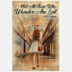 Not All Those Who Wander Are Lost Motivation Hobby Quote White Dress Girl Vintage