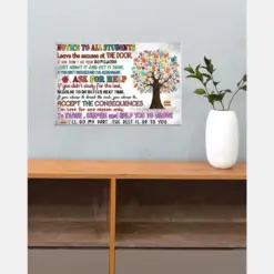 Notice To All Students Landscape Poster & Canvas Gift For Teacher Classroom Decor Home Decor Wall Art Back To School