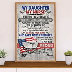 Nurse Canvas Wall Art Prints | From Mom To Daughter | Gift For Woman Nurse, Female Nursing