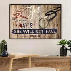 Nurse Poster | God Is Within Her | Wall Art Gift For Woman Nurse, Female Nursing